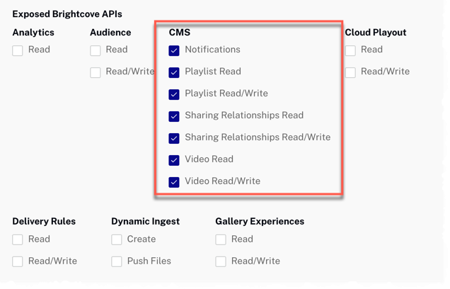 Autorisations API CMS