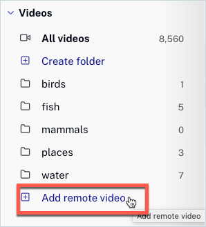 Ajouter un élément de menu vidéo à distance